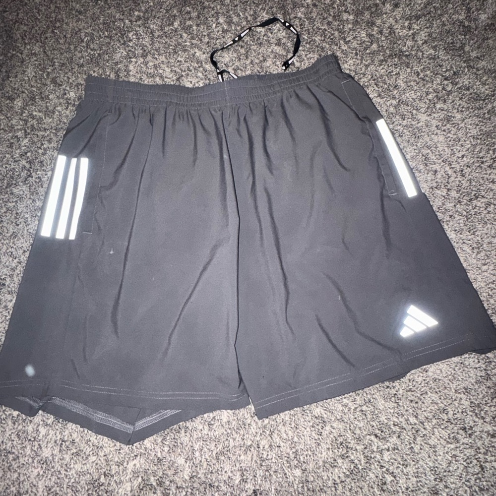 adidas Black Shorts with White Accents